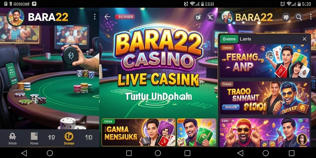 Tampilan screenshot utama BARA22 dengan gameplay Live Casino yang mendebarkan.