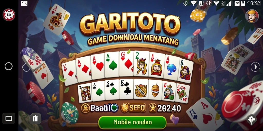 Screenshot utama GARITOTO menampilkan aksi seru permainan Domino.