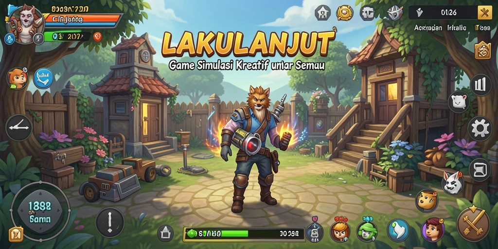 Tampilan gameplay LAKULANJUT yang menarik dan interaktif.