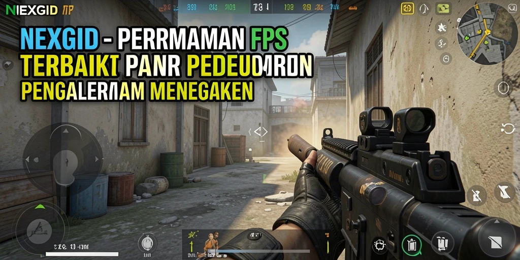 Screenshot gameplay NEXGID menampilkan aksi intens dalam pertempuran FPS.