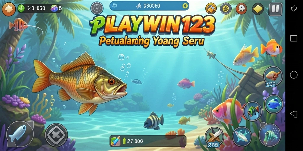 Tampilan gameplay seru di PLAYWIN123 dengan aksi memancing menarik.