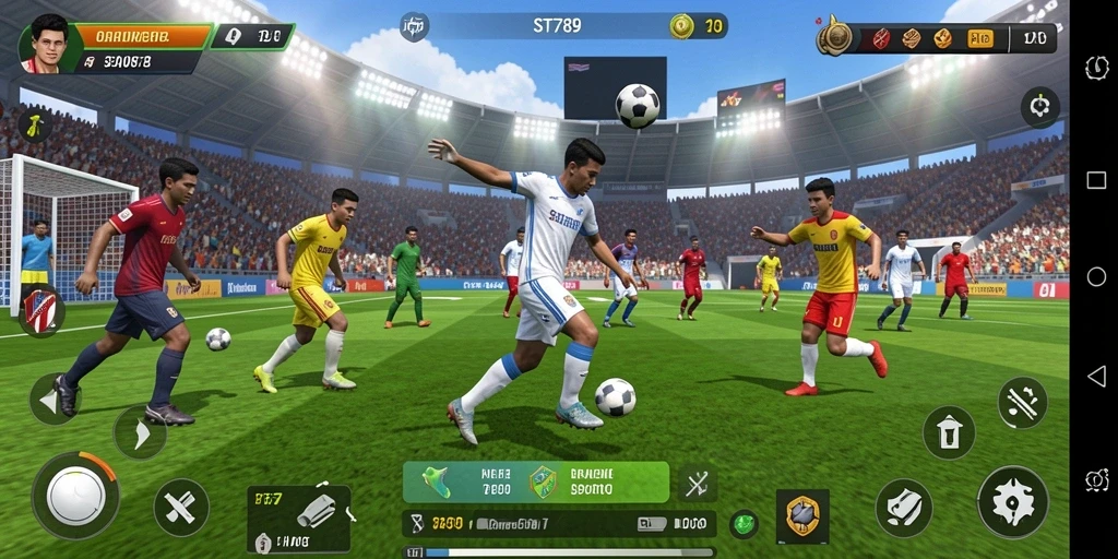 Tampilan gaming yang mendebarkan dalam ST789 dengan aksi olahraga yang seru.
