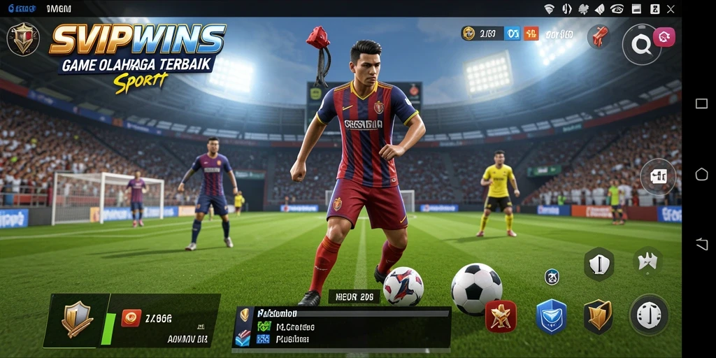 Tampilan gameplay SVIPWINS dengan aksi olahraga yang mendebarkan.